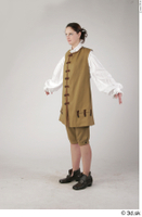  Photos Woman in Historical Suit 2 18th century Brown suit Historical clothing a poses whole body 0002.jpg